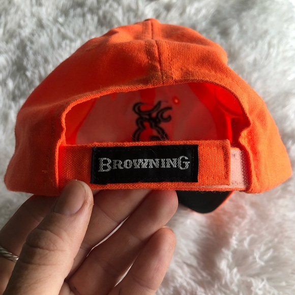 BROWNING • Safety Blaze Orange Cap with Embroidered Buckmark Logo for Hunting - Picture 5 of 11